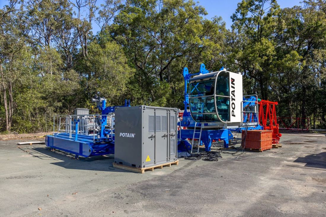 A Potain unit and crane sections built up at our QLD Depot